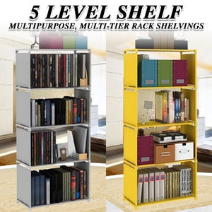 ★ 5-Level Shelf ★ DIY Multipurpose Multi Tier Rack Use For Books Clothes Toiletries 5 Level Display